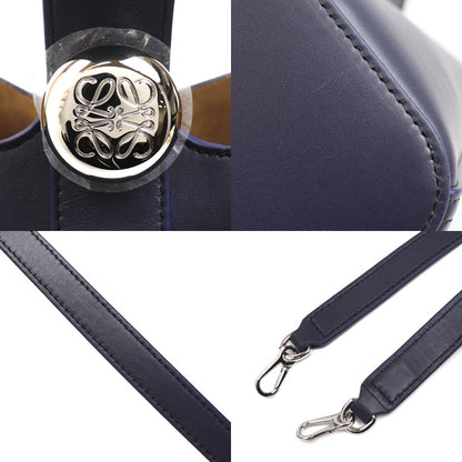 LOEWE ロエベ ぺブル バケットバッグ ミニ 2Wayショルダーバッグ ネイビー AANBBBMX01 レディース【中古】【極美品】