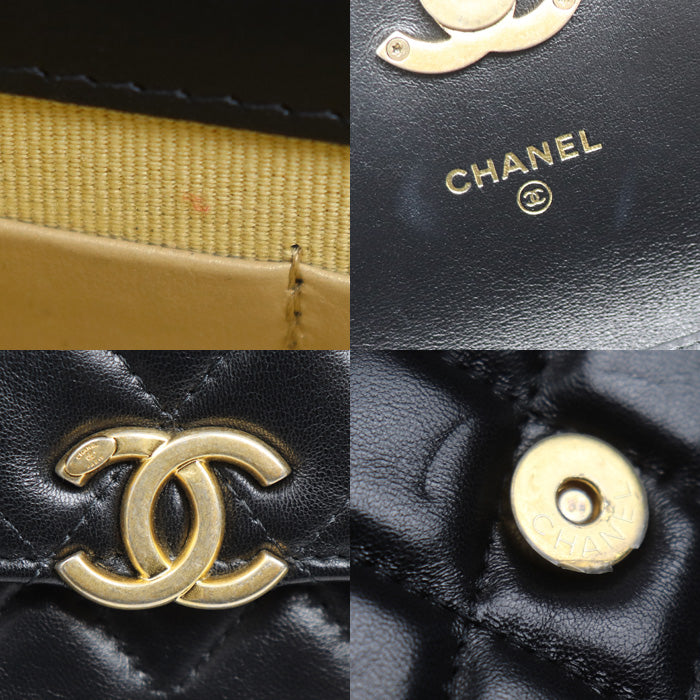 CHANEL シャネル マトラッセ フラップ フォンホルダー ショルダーバッグ ブラック AP3106 レディース【中古】【極美品】