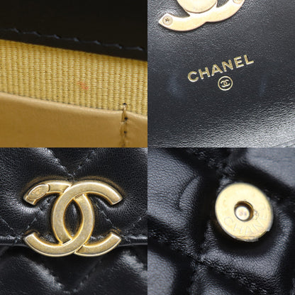 CHANEL シャネル マトラッセ フラップ フォンホルダー ショルダーバッグ ブラック AP3106 レディース【中古】【極美品】