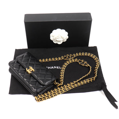 CHANEL シャネル マトラッセ フラップ フォンホルダー ショルダーバッグ ブラック AP3106 レディース【中古】【極美品】