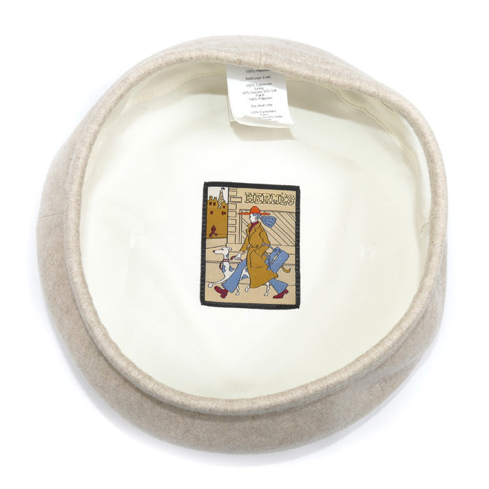HERMES エルメス サントノーレ ベレー帽 ベージュ 58 レディース【中古】【美品】