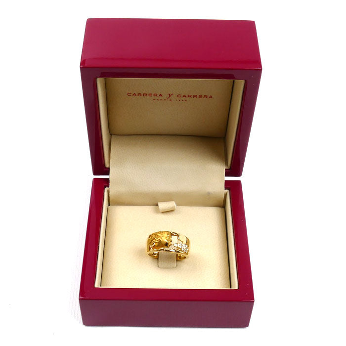 Carrera y Carrera カレライカレラ K18YG イエローゴールド 女神の息吹 ダイヤ リング・指輪 ダイヤモンド 13号 8.0g レディース【中古】【美品】