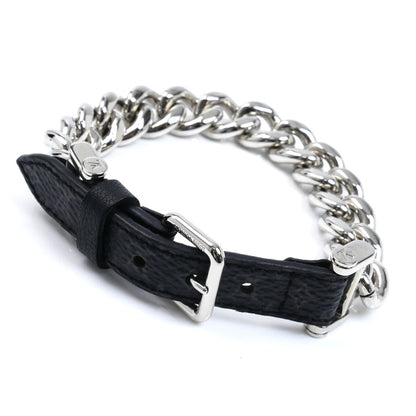 LOUIS VUITTON ルイ・ヴィトン メタル レザー チェーン モノグラム エクリプス ブレスレット M64225 DI1128 メンズ【中古】【美品】