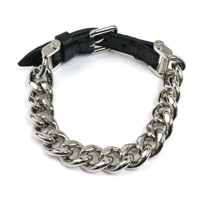 LOUIS VUITTON ルイ・ヴィトン メタル レザー チェーン モノグラム エクリプス ブレスレット M64225 DI1128 メンズ【中古】【美品】
