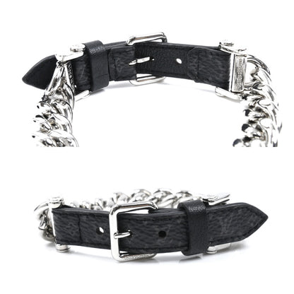 LOUIS VUITTON ルイ・ヴィトン メタル レザー チェーン モノグラム エクリプス ブレスレット M64225 DI1128 メンズ【中古】【美品】