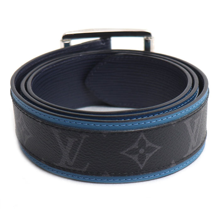 LOUIS VUITTON ルイ・ヴィトン サンチュール リヴェルソ ベルト モノグラム エクリプス グレー ブルー MP019 BC2167 メンズ【中古】