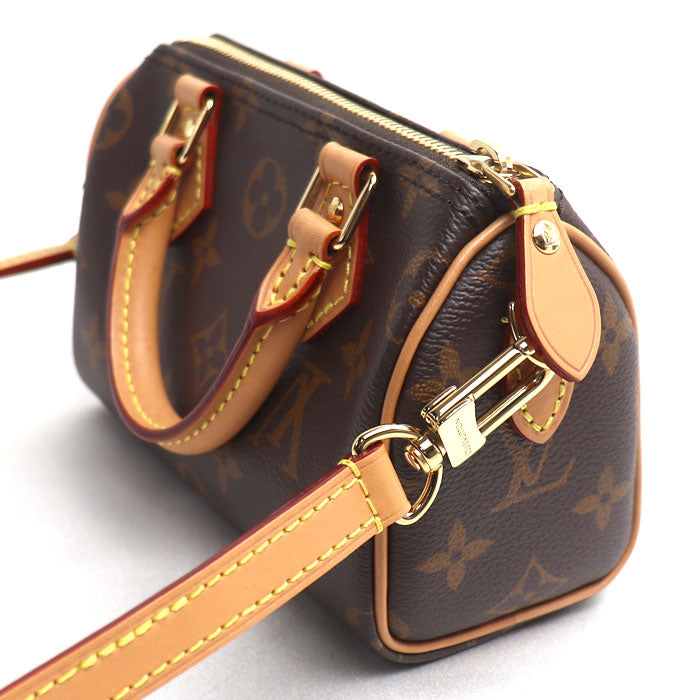 LOUIS VUITTON ルイ・ヴィトン ナノスピーディ 2Wayショルダーバッグ ブラウン M81085 TY0273 レディース【中古】【美品】