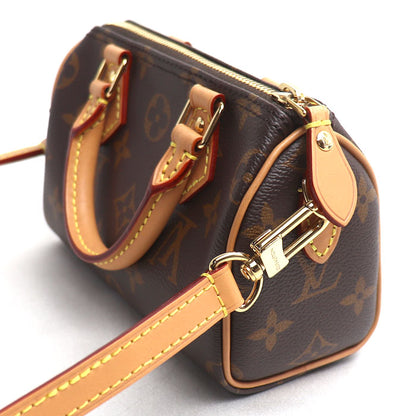 LOUIS VUITTON ルイ・ヴィトン ナノスピーディ 2Wayショルダーバッグ ブラウン M81085 TY0273 レディース【中古】【美品】