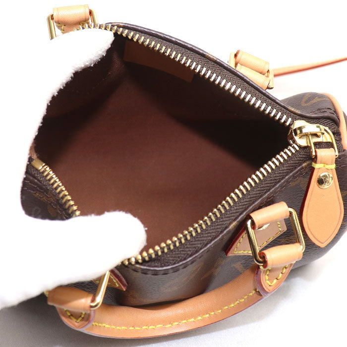 LOUIS VUITTON ルイ・ヴィトン ナノスピーディ 2Wayショルダーバッグ ブラウン M81085 TY0273 レディース【中古】【美品】