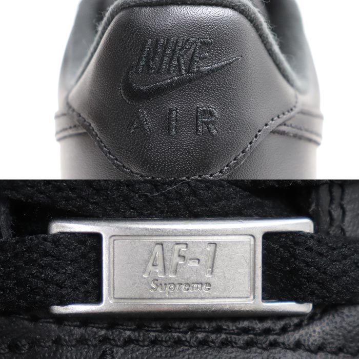 NIKE ナイキ Supreme × Nike Air Force 1 Low エアフォース1 ロー スニーカー ブラック CU9225-001 27cm メンズ【中古】【美品】