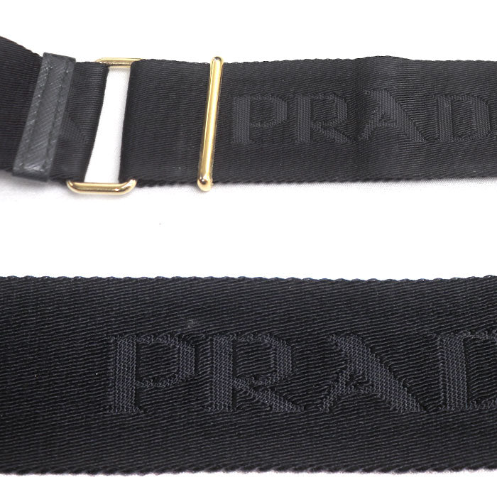 PRADA プラダ サフィアーノ ラクス 2Wayショルダーバッグ ブラック 1BB846 IC レディース【中古】