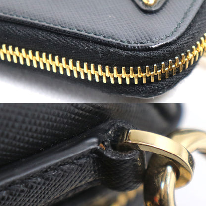 PRADA プラダ サフィアーノ ラクス 2Wayショルダーバッグ ブラック 1BB846 IC レディース【中古】