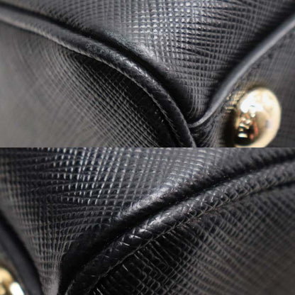 PRADA プラダ サフィアーノ ラクス 2Wayショルダーバッグ ブラック 1BB846 IC レディース【中古】