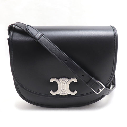 CELINE セリーヌ ミディアム ブザス トリオンフ ショルダーバッグ ブラック 114453FH1.38SI レディース【中古】【美品】