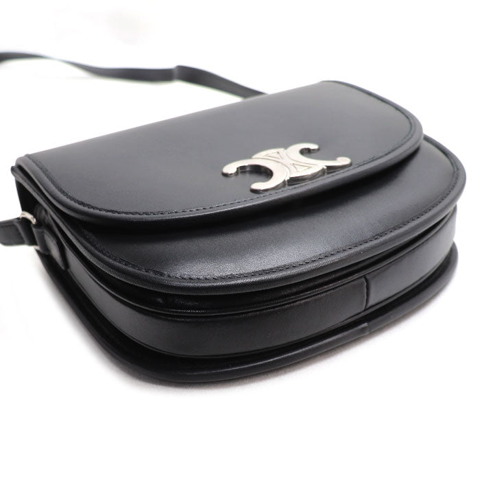 CELINE セリーヌ ミディアム ブザス トリオンフ ショルダーバッグ ブラック 114453FH1.38SI レディース【中古】【美品】