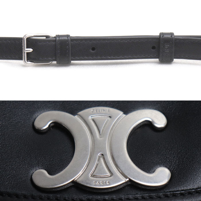 CELINE セリーヌ ミディアム ブザス トリオンフ ショルダーバッグ ブラック 114453FH1.38SI レディース【中古】【美品】