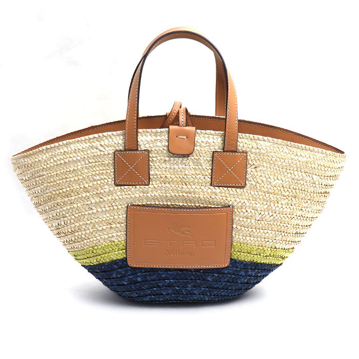 ETRO エトロ ラフィア バイカラー ハンドバッグ 1N420-9018 レディース【中古】【美品】