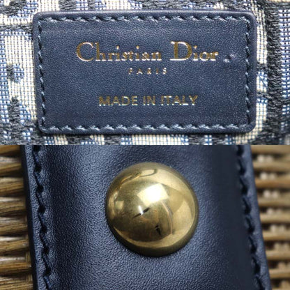 Dior ディオール オブリーク ウィッカー ラフィア バケット ショルダーバッグ M7600CMVO 918U レディース【中古】【美品】