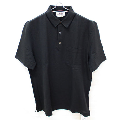 HERMES エルメス Piqures sellier ピクレス セリエ ポロシャツ ブラック H567830HA L メンズ【中古】【美品】