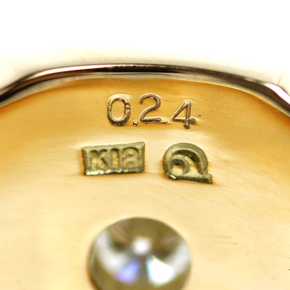 K18YG イエローゴールド 印台 リング・指輪 ダイヤモンド0.24ct 21号 17.9g メンズ【中古】【美品】