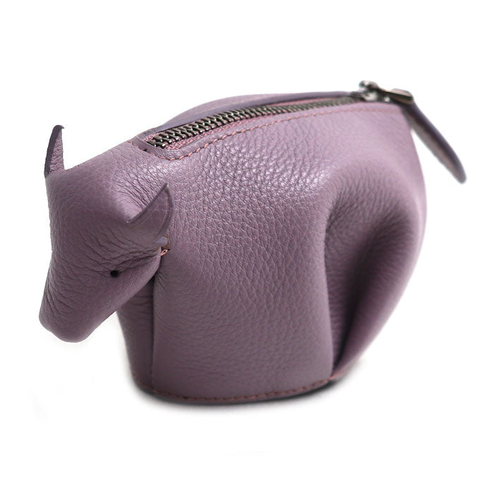 LOEWE ロエベ アニマル ウシ モチーフ コインケース パープル レディース【中古】【美品】