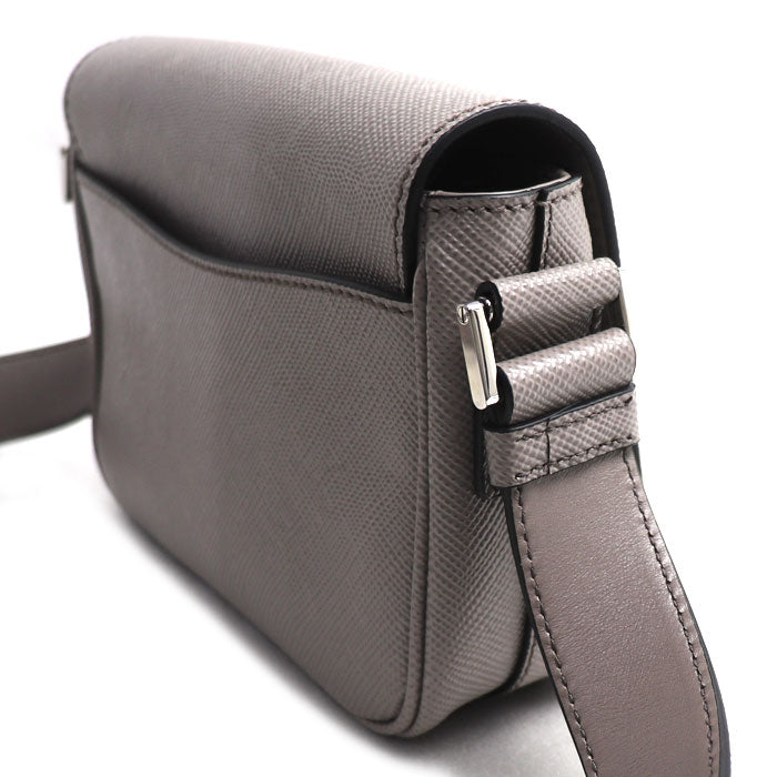 PRADA プラダ サフィアーノ トライアングルロゴ ショルダーバッグ グレー 2VD065 2FAD F0572 ICチップ レディース【中古】【美品】