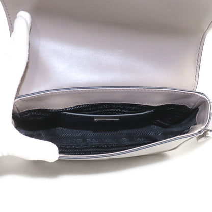 PRADA プラダ サフィアーノ トライアングルロゴ ショルダーバッグ グレー 2VD065 2FAD F0572 ICチップ レディース【中古】【美品】