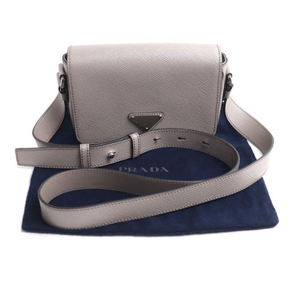 PRADA プラダ サフィアーノ トライアングルロゴ ショルダーバッグ グレー 2VD065 2FAD F0572 ICチップ レディース【中古】【美品】
