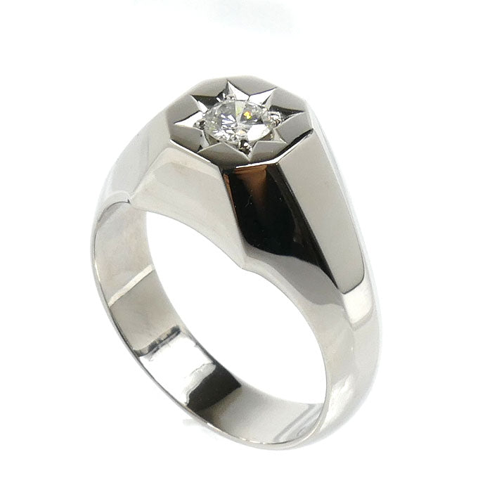 Pt900プラチナ リング・指輪 ダイヤモンド0.34ct 20号 19.4g メンズ【中古】【美品】