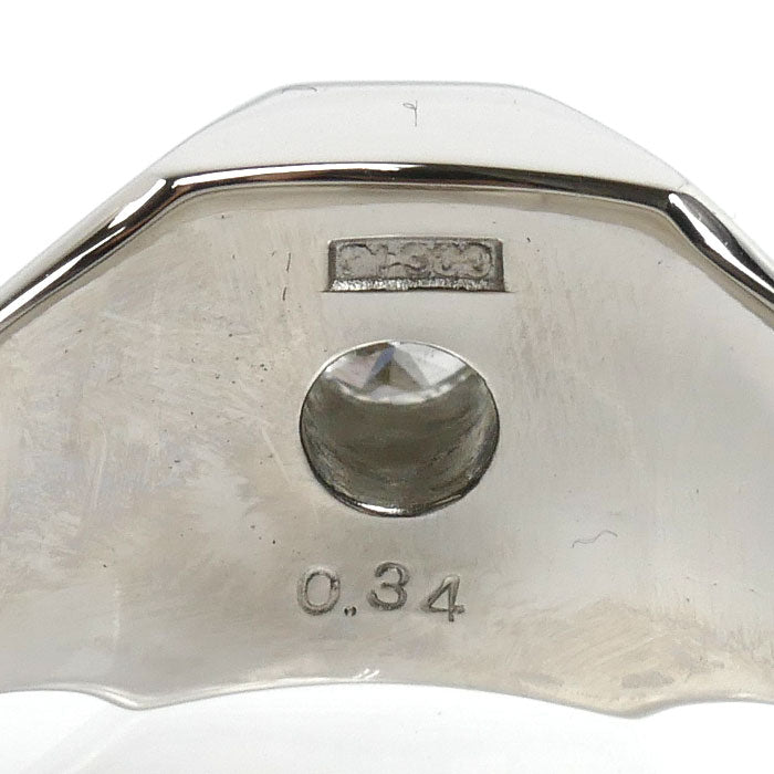 Pt900プラチナ リング・指輪 ダイヤモンド0.34ct 20号 19.4g メンズ【中古】【美品】