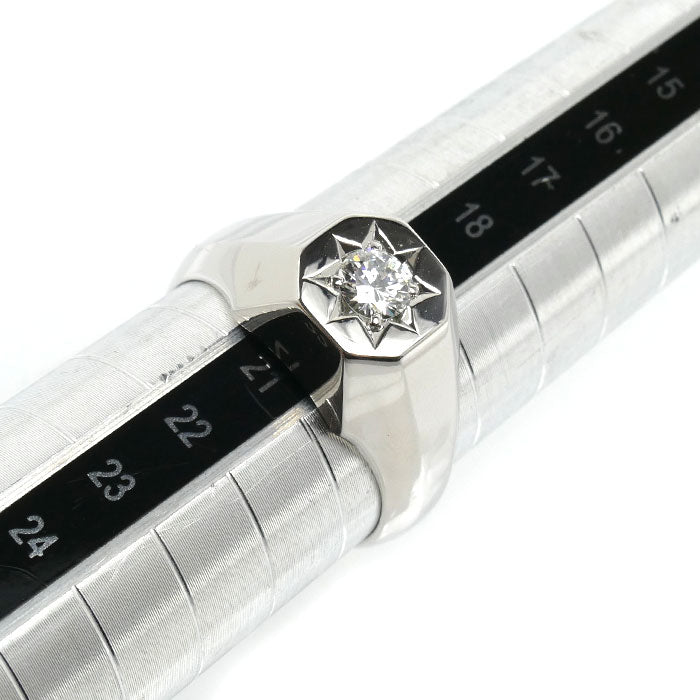 Pt900プラチナ リング・指輪 ダイヤモンド0.34ct 20号 19.4g メンズ【中古】【美品】