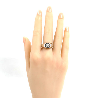 Pt900プラチナ リング・指輪 ダイヤモンド0.34ct 20号 19.4g メンズ【中古】【美品】