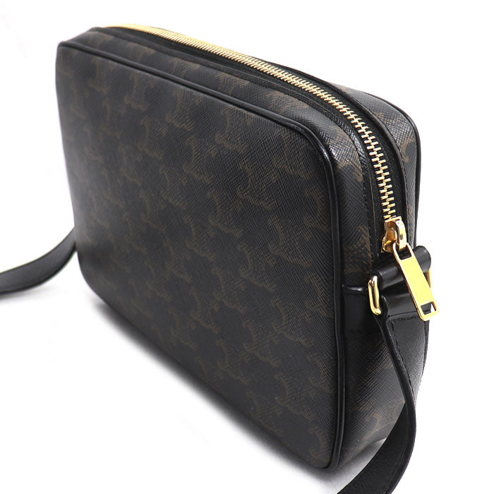 CELINE セリーヌ トリオンフ ショルダーバッグ ブラック 194502CIM.380G レディース【中古】