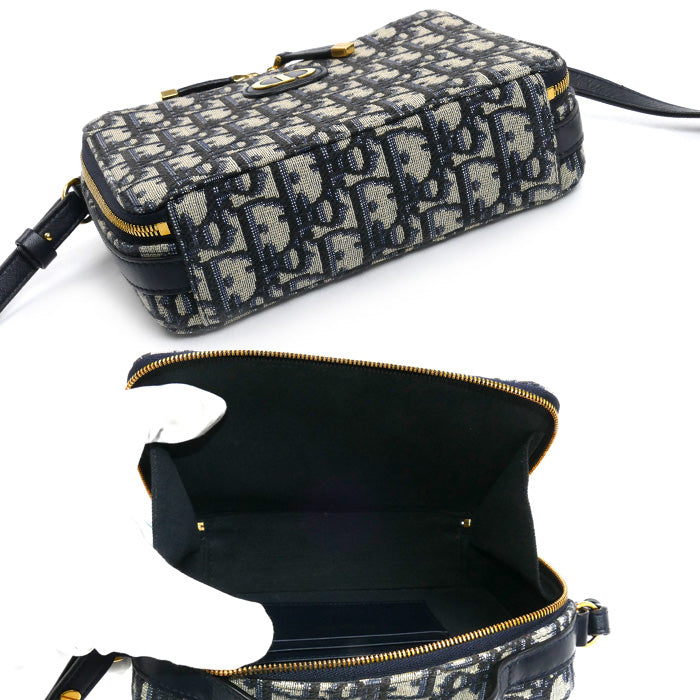 Dior ディオール トロッター オブリーク 30 モンテーニュ 2Wayショルダーバッグ ベージュ×ネイビー S2141UTZQ_M928 レディース【中古】【美品】
