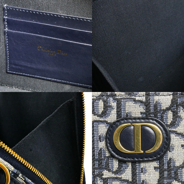 Dior ディオール トロッター オブリーク 30 モンテーニュ 2Wayショルダーバッグ ベージュ×ネイビー S2141UTZQ_M928 レディース【中古】【美品】