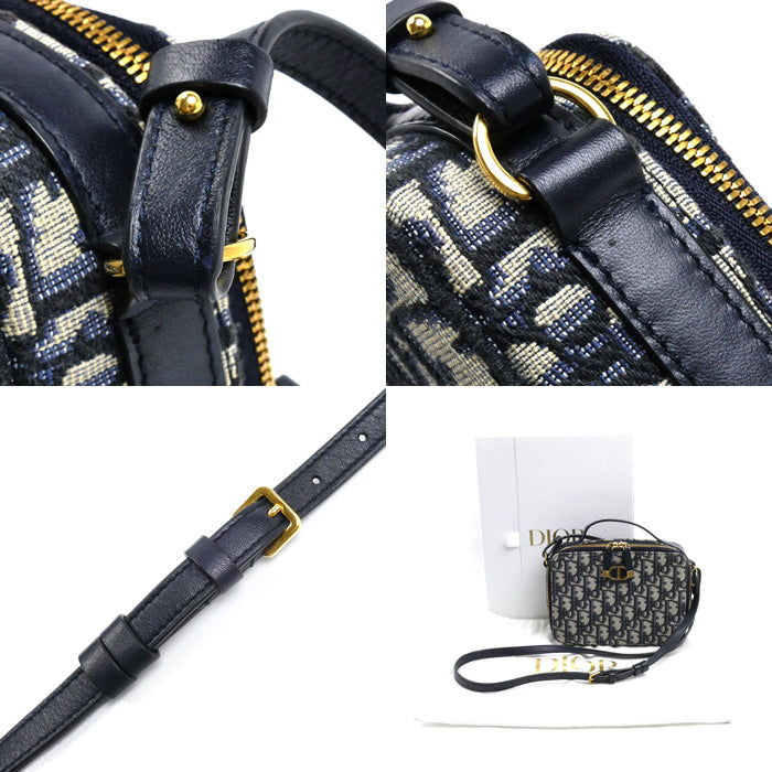 Dior ディオール トロッター オブリーク 30 モンテーニュ 2Wayショルダーバッグ ベージュ×ネイビー S2141UTZQ_M928 レディース【中古】【美品】