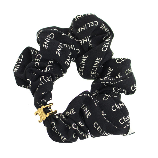 CELINE セリーヌ シルク 真鍮 レイユール ヘアアクセサリー シュシュ 46Y352SIB.35OB レディース【中古】