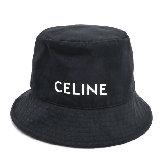 CELINE セリーヌ ロゴプリント ハット ブラック 2AU5B968P M レディース【中古】