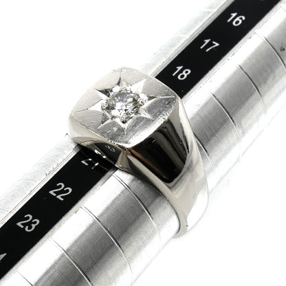 Pt900プラチナ 印台 リング・指輪 ダイヤモンド0.33ct 20号 18.2g メンズ【中古】