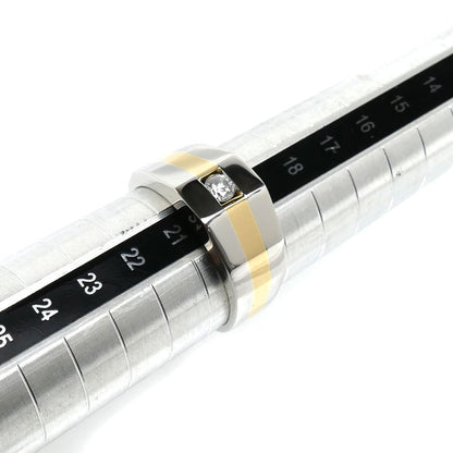 Pt900プラチナ K18YG イエローゴールド リング・指輪 ダイヤモンド0.21ct 20号 10.7g メンズ【中古】【美品】