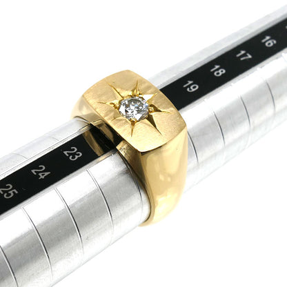 K20YG イエローゴールド リング・指輪 ダイヤモンド0.35ct 21号 18.9g メンズ【中古】