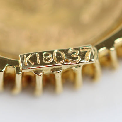 K21.6/K18 メキシコ金貨 2ペソ ペンダントトップ ダイヤモンド0.37ct 4.3g 1945 ユニセックス【中古】