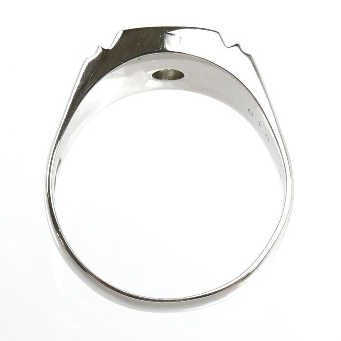 Pt850プラチナ 印台 リング・指輪 ダイヤモンド0.26ct 20号 12.2g メンズ【中古】【美品】