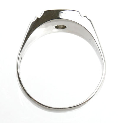 Pt850プラチナ 印台 リング・指輪 ダイヤモンド0.26ct 20号 12.2g メンズ【中古】【美品】