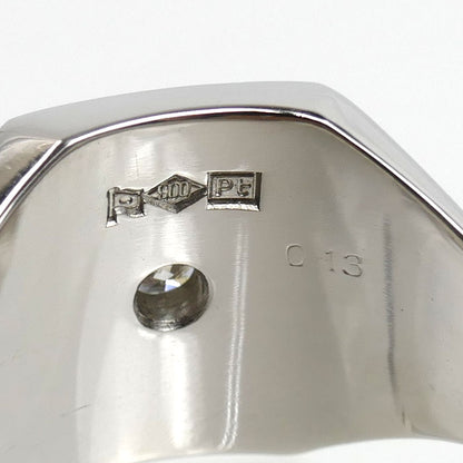 Pt900プラチナ 印台 リング・指輪 ダイヤモンド0.13ct 20号 18.8g メンズ【中古】【美品】