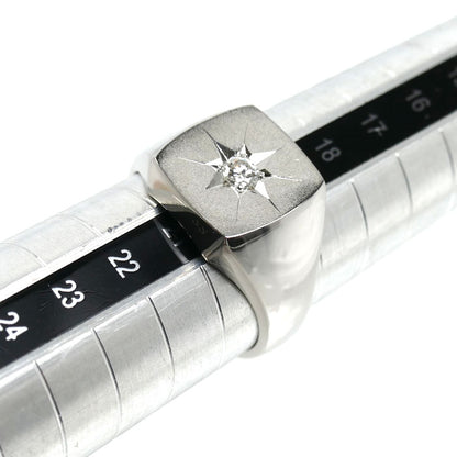 Pt900プラチナ 印台 リング・指輪 ダイヤモンド0.13ct 20号 18.8g メンズ【中古】【美品】