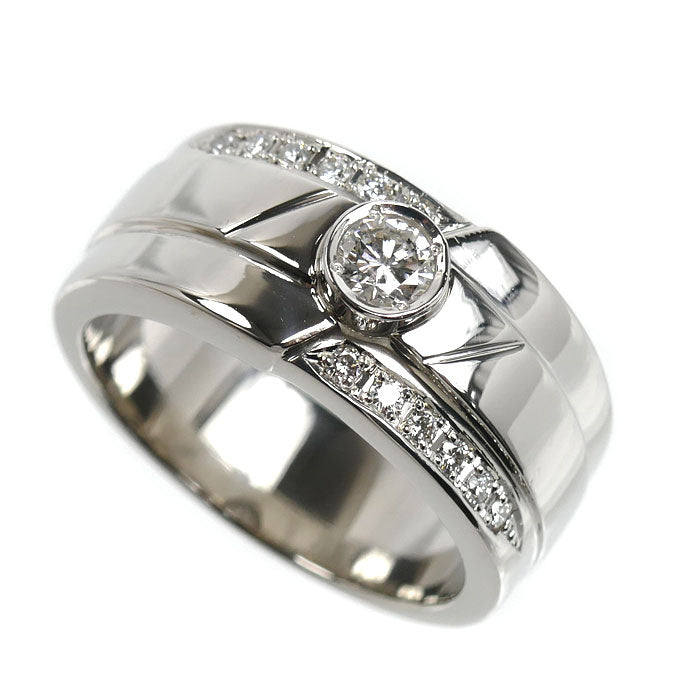 Pt900プラチナ リング・指輪 ダイヤモンド0.30ct/0.20ct 24号 30.2g メンズ【中古】【美品】