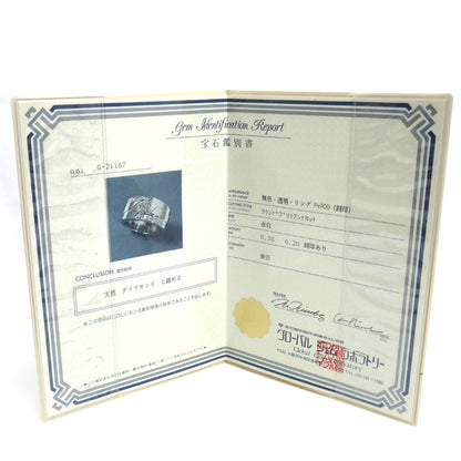 Pt900プラチナ リング・指輪 ダイヤモンド0.30ct/0.20ct 24号 30.2g メンズ【中古】【美品】