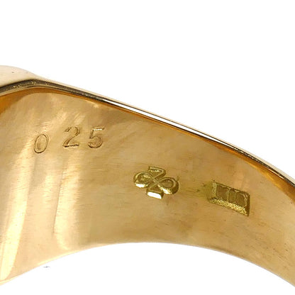 K18YG イエローゴールド 印台 リング・指輪 ダイヤモンド0.25ct 20号 11.1g メンズ【中古】【美品】
