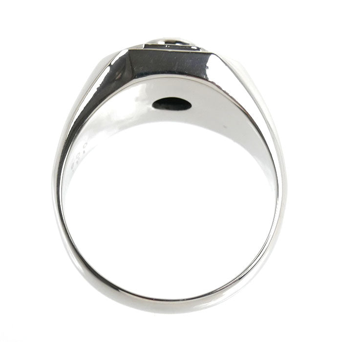 Pt900プラチナ リング・指輪 サファイア1.41ct ダイヤモンド0.08ct 22.5号 15.1g メンズ【中古】【美品】